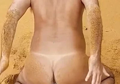 Ladysilva Naked on the Beach Horny with a Cock in Her Ass
