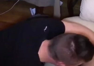 Threesome sex party with 3 twinks in the sofa