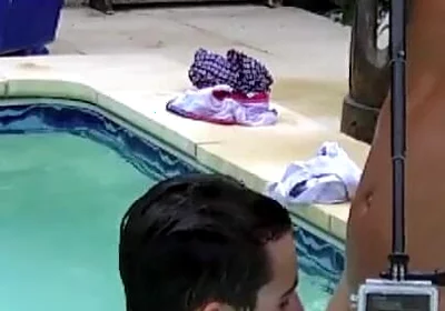 Twink fucked in the swimming pool by older for fun