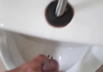I Jerk off in a Public Bathroom, I Cum and I Swallow My Cum