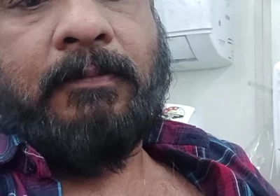 Shy Stepfather Showing His Boobs on Video Call