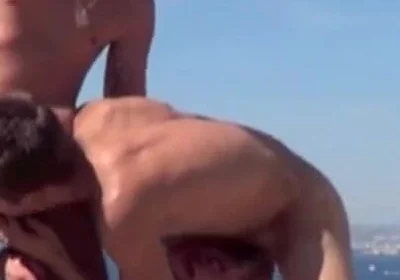 Romantik fucked by sexy boy in outdoor beach