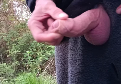 Moaning Squirting Cumshot Wanking in the Woods Wearing Onesie