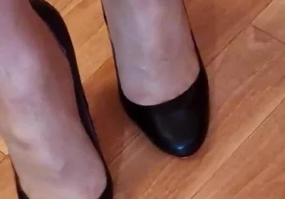 Walking Practice Before Cum in My New Black Pumps