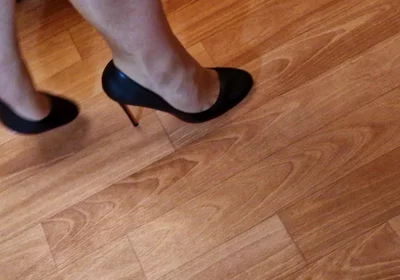 Walking Practice Before Cum in My New Black Pumps
