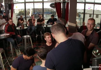Muscle stud uses and fucks his boy in front of a horny lunch crowd.