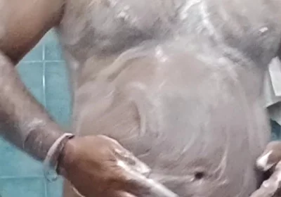 Indian Nude Daddy Enjoying a Hot Shower and Showing off His Wet Body