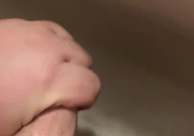 Jerking off a Small Cock in the Bathroom and Cumming