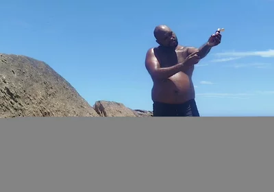 Tanning My Hairy Body and Gg on the Apoador's Stone in Rj