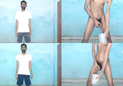 Rajesh Playboy 993 Two Pissing in the Jar Golden Shower Naked Homemade Hairy Uncut Cock Foreskin Pubic Hair