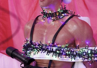 Santa Came by Early, so I Locked His Ass Down Using His Own Ropes and Used My Milking Machine to Take His Milk for Once
