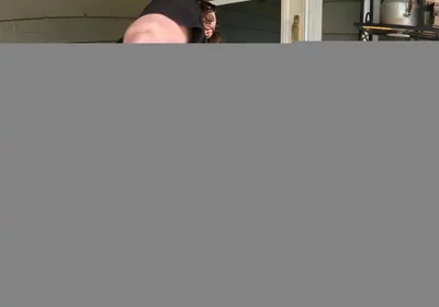 I went out to my back porch and fucked myself with my dildo