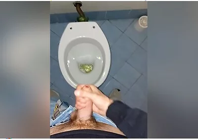 A Young Guy Went Into A Dirty Public Toilet To Pee And Jerk Off