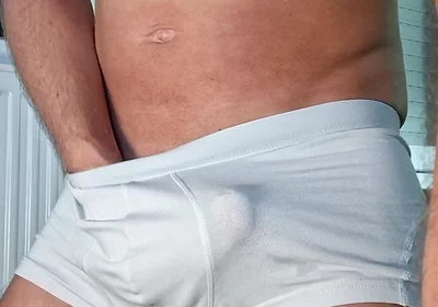 I Masturbate in My White Boxers and Take Out My Big Cock