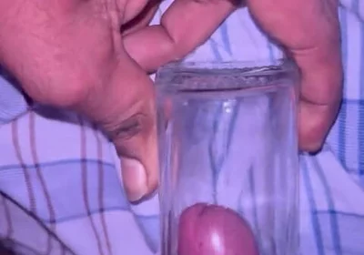 Indian Boy Mastrubate with Glass Jar