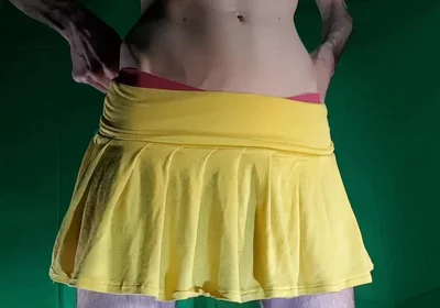 Yellow Skirt with Yellow Shorts. the Free Cut.