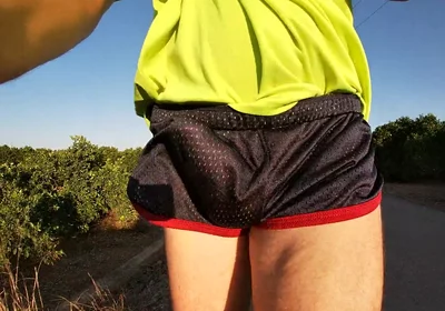 Tight Shiny Sport Shorts Bulging Routine (freeballing Outdoors)