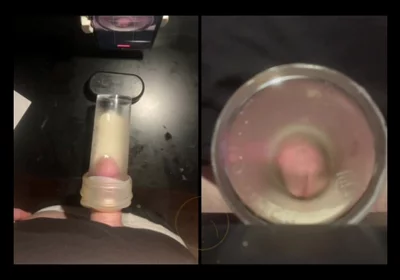 Pissing in a Fleshlight Helped by a Friend POV