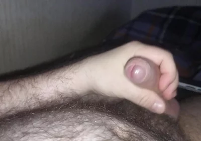 Masturbating on Bed and Huge Cumshot to My Hairy Belly