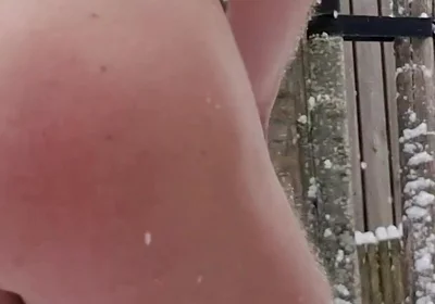 18 Year Old Blonde Twink Freezes Naked in -10 Degree Winter - Hard in Snow