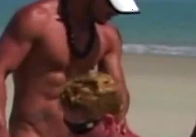 Two Sexy Latino Boys Fucking Bareback on the Beach for Fun Exhib