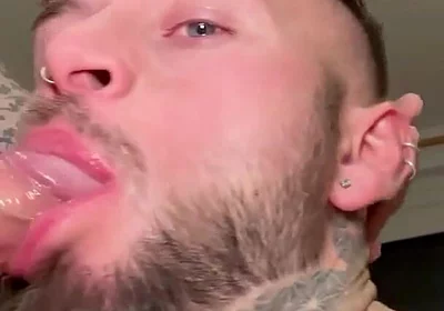 Sloppy Blowjob on Thick Uncut Cock