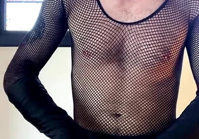 Dom Devil Demon Femboy in Latex and Stockings Loads Wit Big Dick