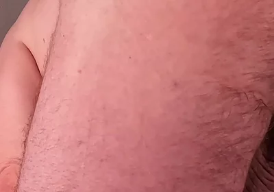 Bear Morning Stretch From Behind to Expose Big Balls, Cock and Asshole