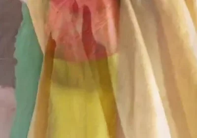 Red Lacy Panties Under Yellow Skirt