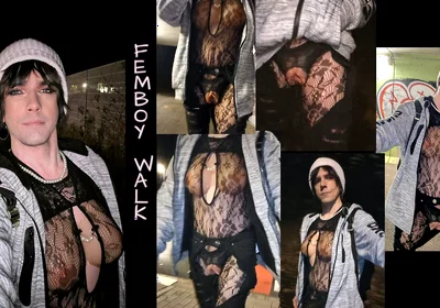 Femboy - My First Walk as a Ladyboy with Breasts and a Vagina