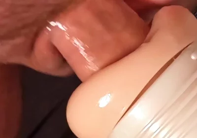 Stepdaddy Bear Pounds His New Fleshlight Butthole