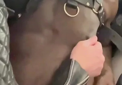 Interracial BDSM Whipping Titplay & Wank Session