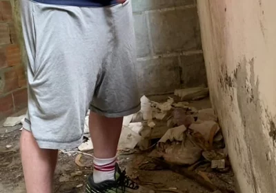 Boy Caught Pissing Handsfree in an Abandoned Building