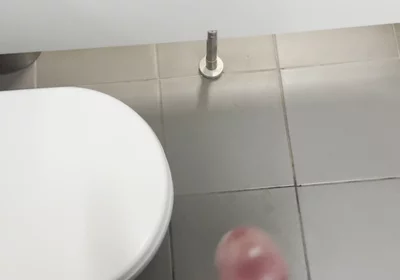 Jerking off in a Public Restroom
