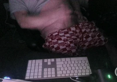 Night Time Masturbation Tease at My Computer with the Webcam on and the Night Time Ready for Action