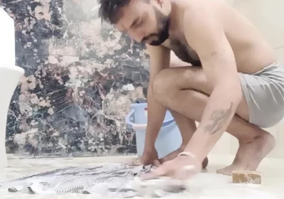 Indian Stepfather Stepdaddy Enjoy Shower