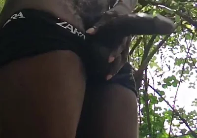 My Hand Can't Stop Thinking About My Big Dick Masturbating Cumshot in the Forest