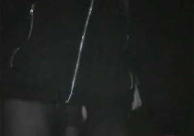 Walking Through the City in See-through Leggings (bulge Meggings)