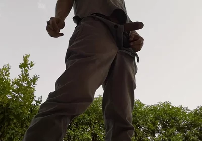 Quick Outdoor Jerkoff While Having a Cigarette