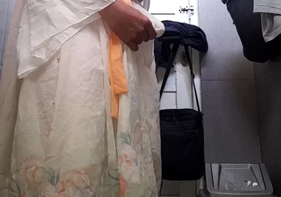 Crossdresser Cum Wearing Cute Chinese Hanfu Dress