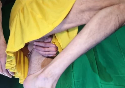 Yellow Skirt, No Panties
