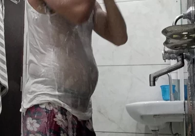 Man Enjoys Shower