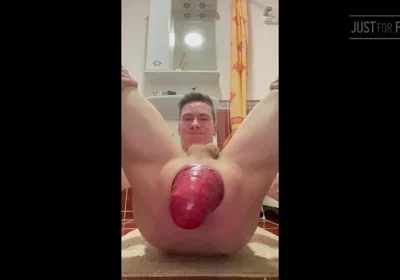 Huge Anal Prolapse in the Bathroom in Different Poses