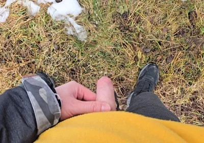 A Bit Risky Peeing - POV Outdoor Male Pee During a Nature Walk