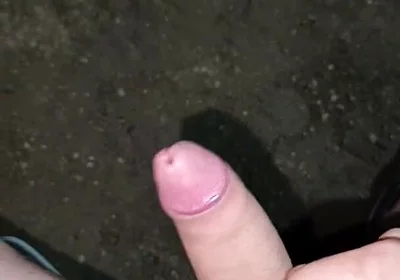 Outdoors at Night, Peeing and Hot Cumshot