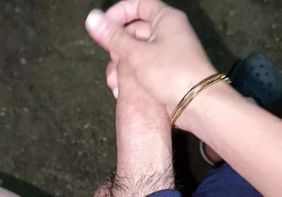 Outdoors at Night, Peeing and Hot Cumshot
