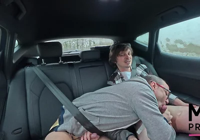 Two Straight Sucks Each Other and Tries to Fuck in the Back of a Car