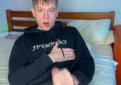 Bored in My Room so I Rubbed My Big Cock Until I Blew a Load