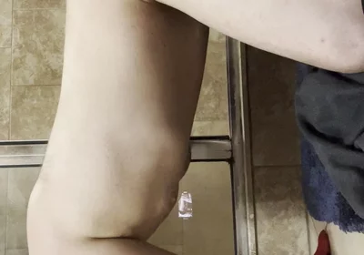 White Boi Bent Over on the Floor Using Big Dildo