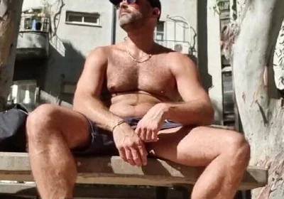 Guy Struck His Dick Public Park Sunny Day